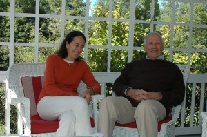 Liz and Dick Meryman in the summer of 2013 when they were interviewed for the Advocate by Rusty Bastedo (November 2013). Photo by Sally Shonk