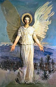 1919 painting by Abbott H. Thayer, “Monadnock Angel”