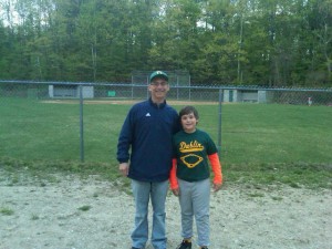 Sam Scheinblum and his dad, Rich, at the field.