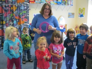 Jess Harrison at DCP, teaching music to the children. She is also the instrumental music teacher at DCS as well as a private instructor at Rousseau’s Music in Jaffrey.