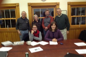 Members of the ZBA (l-r), front: Susan Phillips-Hungerford and Mary Langen. Back: Paul Delphia, Mary Liz Lewis, Dan French, and Secretary Neil Sandford. Photo by Sally Shonk