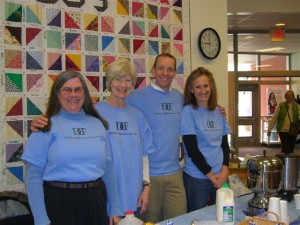 Some DCF members at Town Meeting: Lisa Foote, Rosemary Mack, Jeff Oja, and Connie Cerroni.