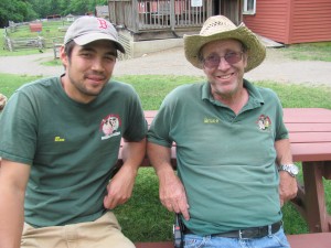 Bruce Fox (right) and son Ben are the second and third generations running the Friendly Farm.
