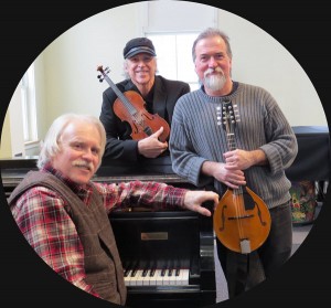 The concert features Rodney Miller on fiddle; David Surette on guitar, mandolin and bouzouki; and Gordon Peery on piano.