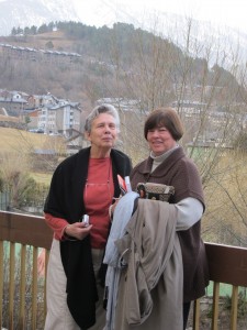 Frona at left with her friend, Judy Knapp, in March 2010 when they visited Andorra, located in the eastern Pyrenees Mountains.