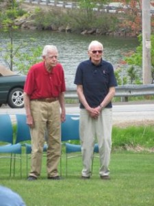 Two veterans, Larry Foley (on left) and Frank Almeida, attend Memorial Day in Dublin on May 25, 2015. Photo by M. Gurney