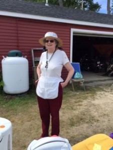 Linda Clukay at the Yankee Barn Sale. Photo by Margaret Gurney
