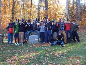 Dublin School students at Cemetery