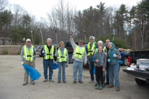 Members of the Monadnock Rotary Club gathered at Carr's Store on April 30 before beginning the annual roadside cleanup. Almost 50 blue bags of trash (47) were collected from the roadside between Carr's and Union Street in Peterborough. From left to right, Rob Harris, Bob Vecchiotti, Mary Loftis, Chuck Simpson, Paul Tuller, Balmeet Kaur Khalsa, Charlotte Lasky, Adam Hamilton and Wendy White. Not photographed but also participating were Jerry and Ramona Branch and John Goodhue.