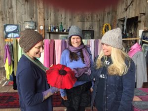 Rebecca Welsh showed pottery, hand-dyed silk scarves and soft crocheted hats. There were also some of her felt slippers to be had in her dramatic studio space, formerly the painting studio of Alexander James.